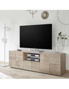 Porta TV 2 ante - 1 cassetto Rovere serigrafato