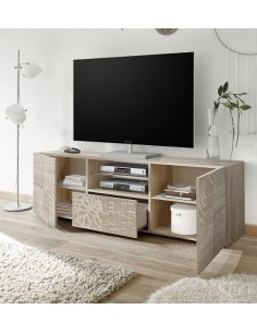 Porta TV 2 ante - 1 cassetto Rovere serigrafato 2