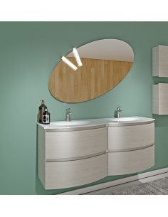 Mobile bagno con doppio lavabo + specchio