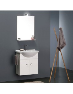 Composizione bagno completa + specchio + faretto + porta asciugamano