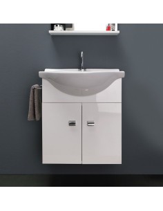 Composizione bagno completa + specchio + faretto + porta asciugamano 2