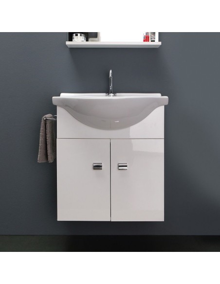 Composizione bagno completa + specchio + faretto + porta asciugamano