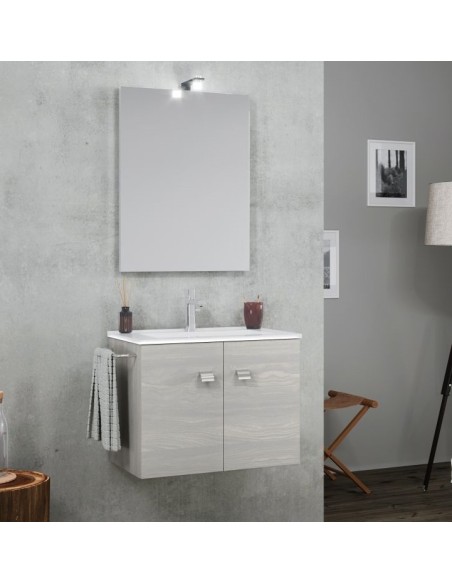 Arredo bagno  completo di mobile,lavabo,led,specchio,porta asciugamani