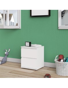 Comodino 2 cassetti Bianco