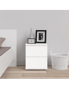 Comodino 2 cassetti Bianco 2