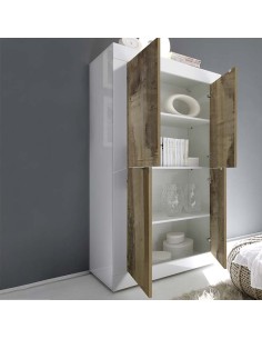 Madia credenza alta Bianco laccato / Pero 2