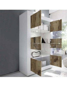 Vetrina 4 ante Bianco laccato / Pero 2