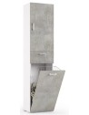 Colonna con cestello portabiancheria Bianco/Cemento