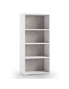 Libreria moderna Bianco con schienale Cemento