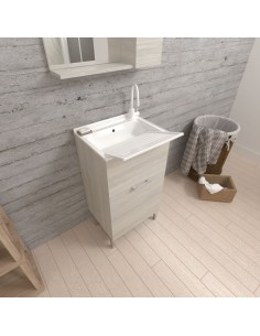 Lavatoio da 45 Rovere grigio con tavoletta