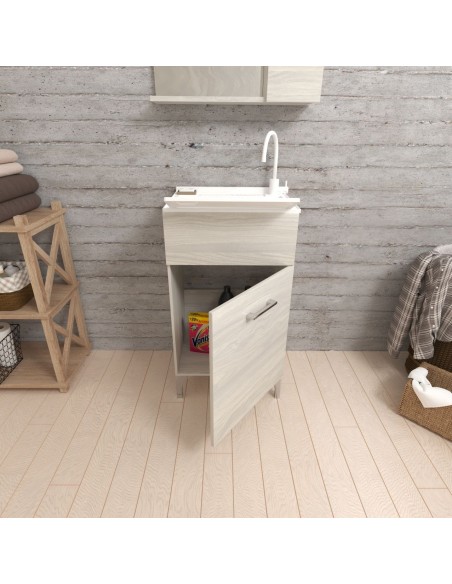 Lavatoio da 45 Rovere grigio con tavoletta