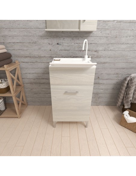 Lavatoio da 45 Rovere grigio con tavoletta