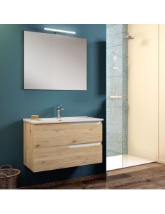 Mobile bagno sospeso 2 cassetti Quercia (Specchio escluso)