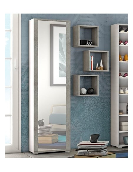 Scarpiera/ Colonna multiuso con Specchio