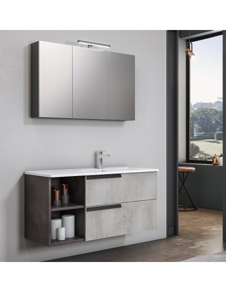 Mobile bagno sospeso 2 cassetti - 2 vani (specchio escluso)