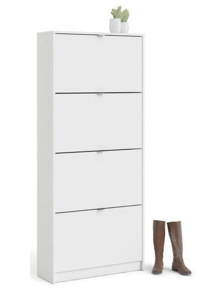Scarpiera 4 ribalte doppia profondità Bianco Opaco