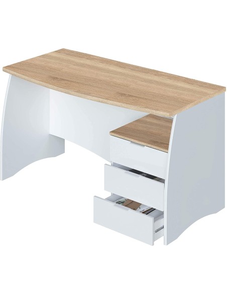 Scrivania ufficio con cassettiera inclusa Bianco / Rovere