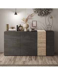 Madia 3 ante con fascia Titanio / Rovere Kadiz