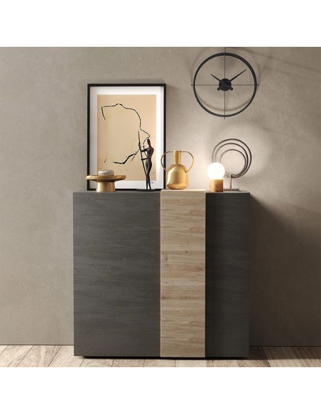 Madia 2 ante con fascia Titanio / Rovere Kadiz