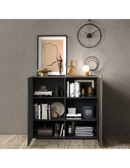 Madia 2 ante con fascia Titanio / Rovere Kadiz