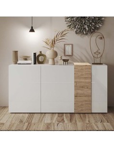 Madia 3 ante con fascia Bianco laccato / Kadiz