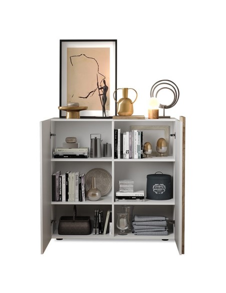 Madia 2 ante con fascia Bianco laccato / Kadiz