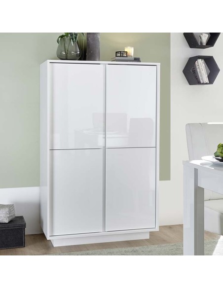 Madia 4 ante alta Bianco laccato lucido