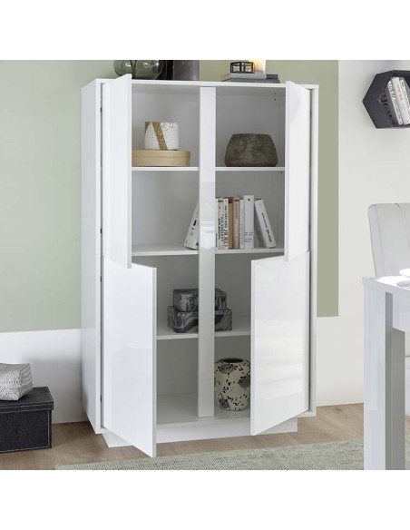 Madia 4 ante alta Bianco laccato lucido