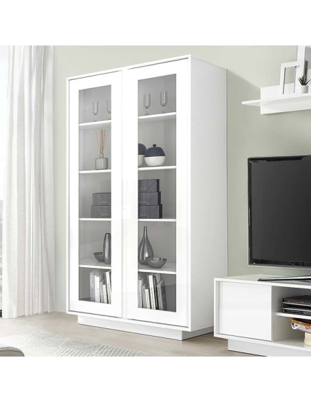 Vetrina 2 ante Bianco laccato lucido