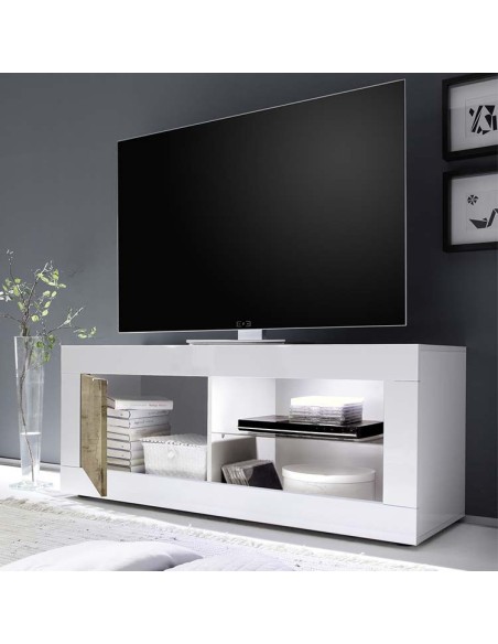 Mobile porta tv 1 anta Bianco laccato / Pero