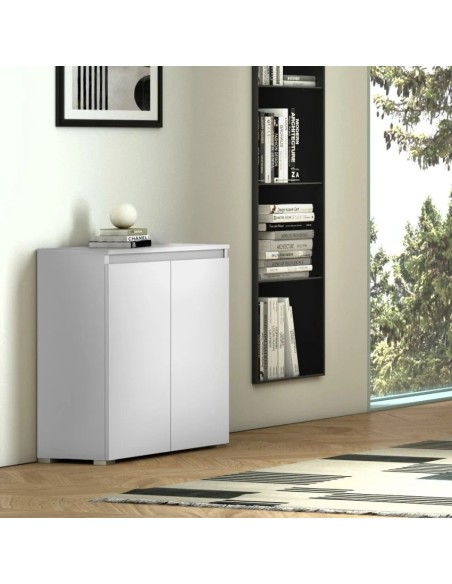 Mobile multiuso scarpiera 2 ante basso Bianco