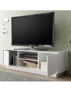 Porta TV 2 ante 1 ripiano Bianco laccato 2