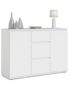 Credenza 2 ante - 3 cassetti Bianco opaco