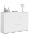 Credenza 2 ante - 3 cassetti Bianco opaco