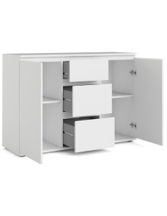 Credenza 2 ante - 3 cassetti Bianco opaco 2