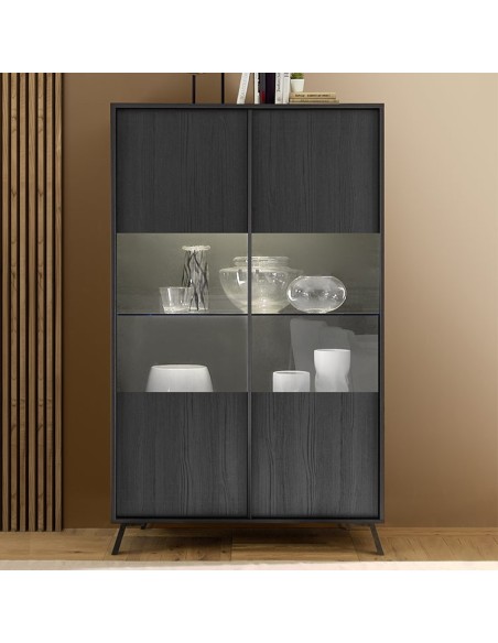 Vetrina 2 ante Nero frassinato Ville