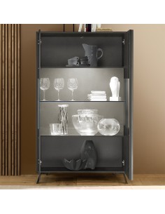 Vetrina 2 ante Nero frassinato Ville 2