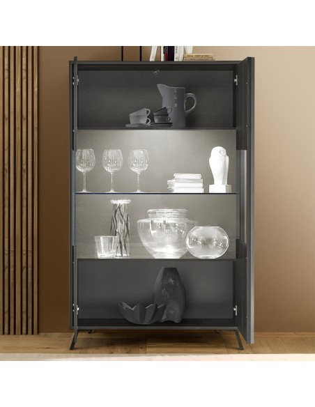 Vetrina 2 ante Nero frassinato Ville