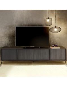 Porta TV 4 ante nero frassinato Ville