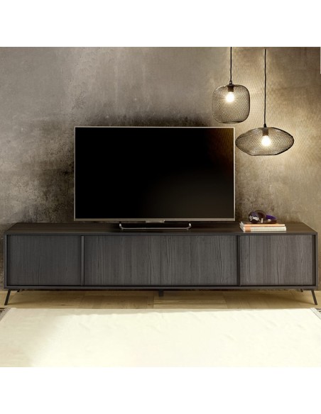 Porta TV 4 ante nero frassinato Ville