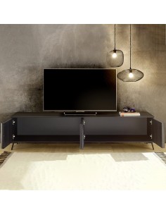 Porta TV 4 ante nero frassinato Ville 2