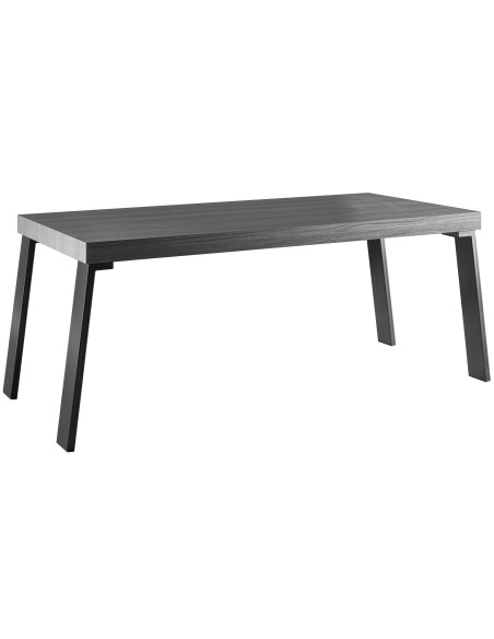 Tavolo nero frassinato con struttura in metallo Ville