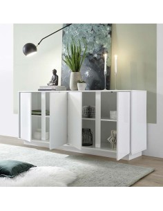 Madia 4 ante Bianco laccato lucido 180 cm 2