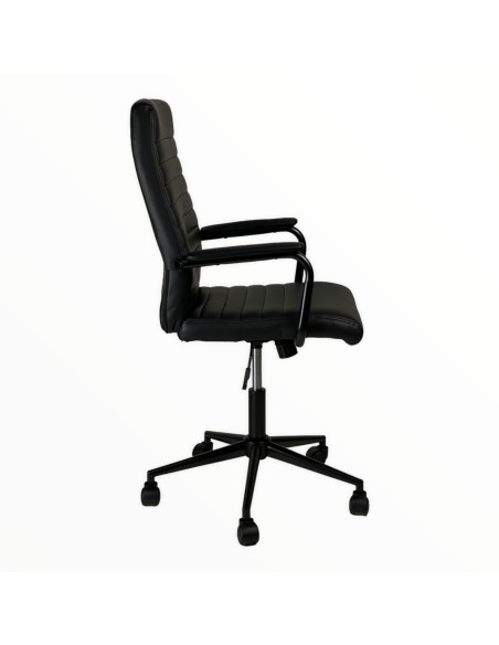 Poltrona girevole semi direzionale Artemide in ecopelle nero