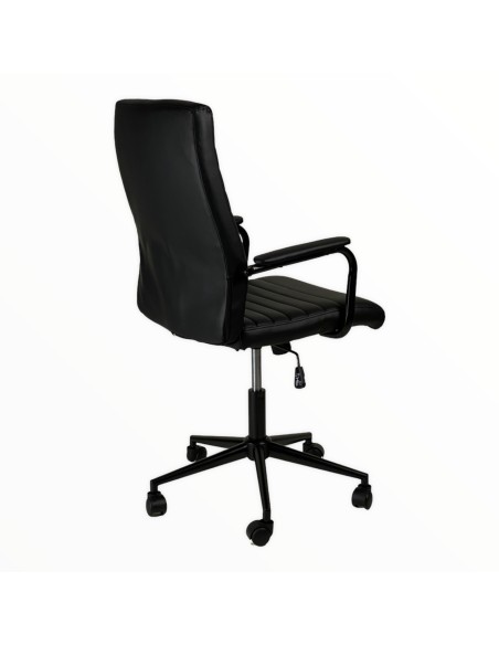 Poltrona girevole semi direzionale Artemide in ecopelle nero