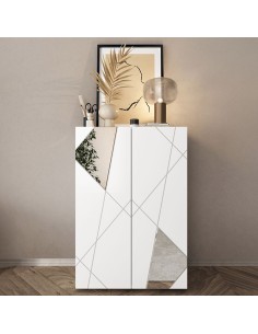 Scarpiera ingresso serigrafata Bianco laccato