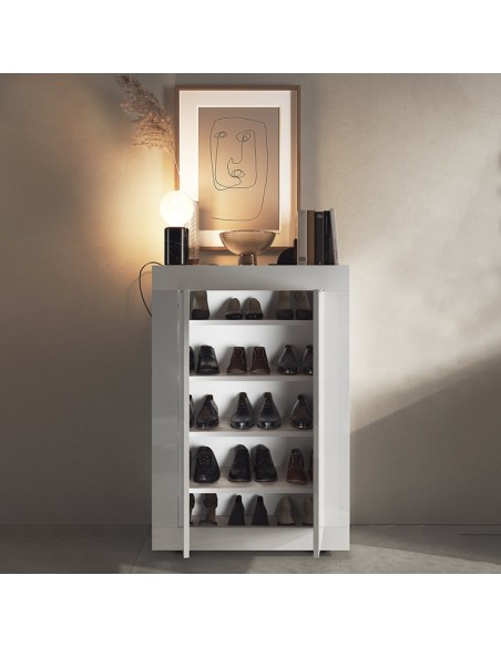 Scarpiera ingresso  Simple 2 ante Bianco laccato