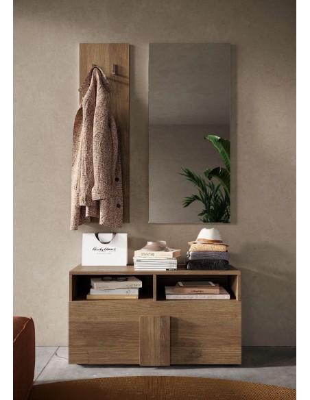 Mobile ingresso Saturno con pannello appendiabiti e specchio Mercure
