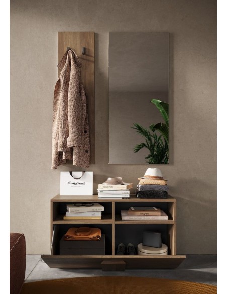 Mobile ingresso Saturno con pannello appendiabiti e specchio Mercure