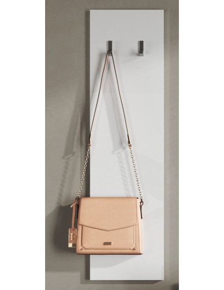 Mobile ingresso Monopoly con pannello appendiabiti e specchio Bianco laccato